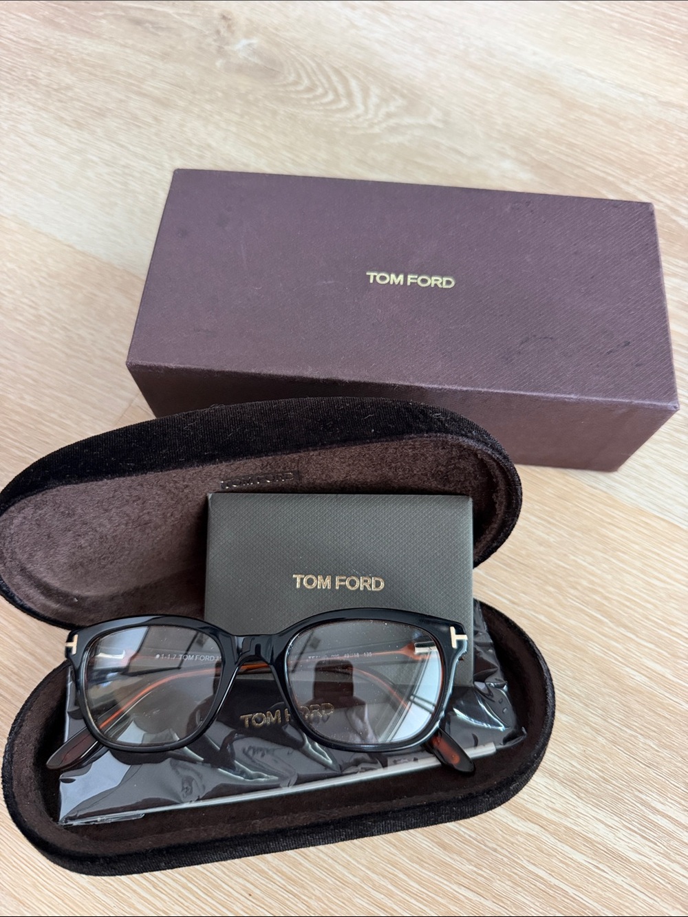 Tom Ford reading glasses with case
